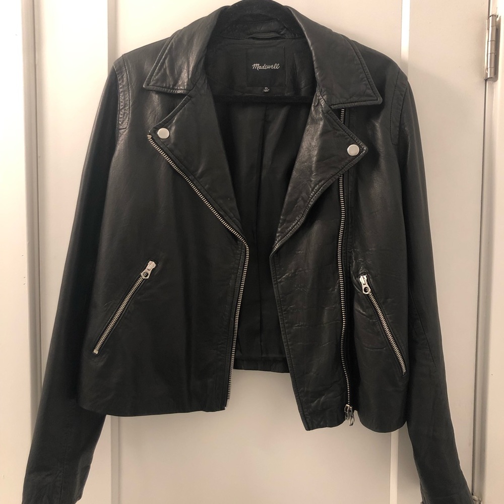 Madewell Washed Black Motorcycle Jacket